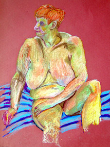 Pastel life study, Jill in Brighton, 1986 by Jane Cartney
